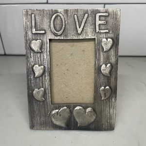 Vintage Y2K Metal Picture Frame “LOVE” w/ Textured Hearts